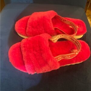Koolaburra Red Plush Slippers Cozy Slide Style